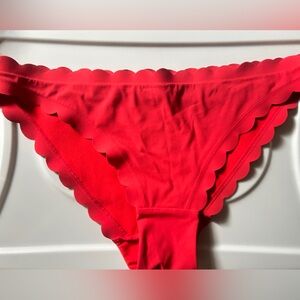 H&M red scalloped bikini bottoms
